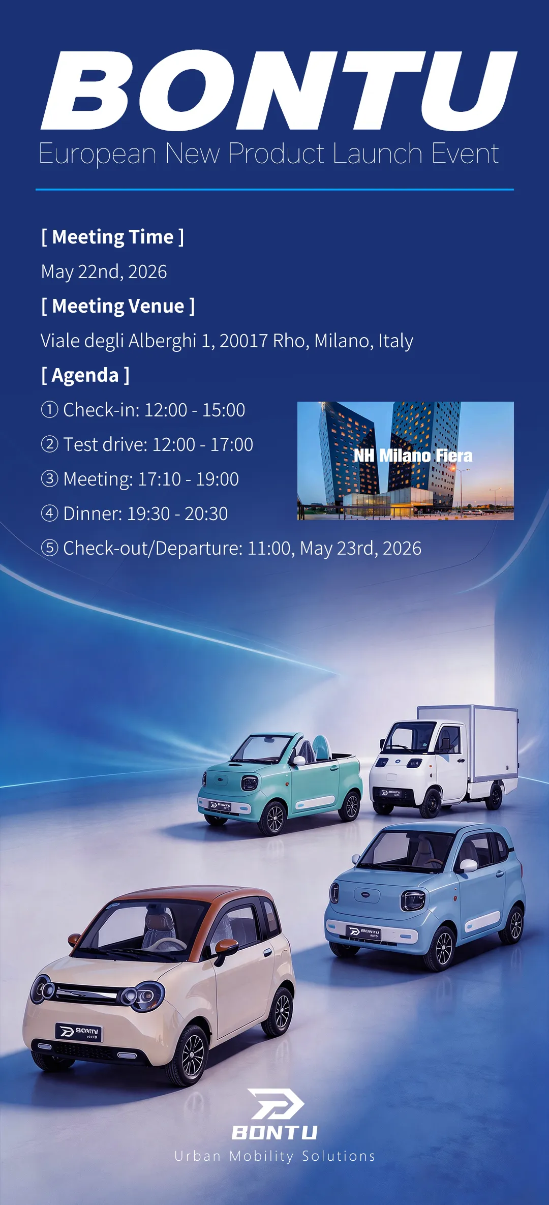 The BONT∪ Europe launch event will be held in Milan, Italy on May 22. The BONT∪ Europe launch event will be held in Milan, Italy on May 22.